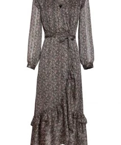 New In Smashed Lemon Esmeralda 70's Maxi Dress Black Pink