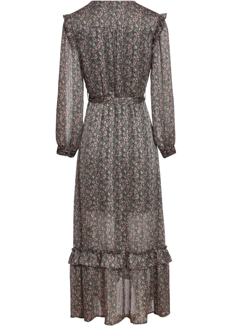 New In Smashed Lemon Esmeralda 70's Maxi Dress Black Pink