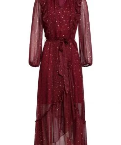 New In Smashed Lemon Festive Feast 70's Maxi Dress Red Black