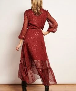 New In Smashed Lemon Festive Feast 70's Maxi Dress Red Black