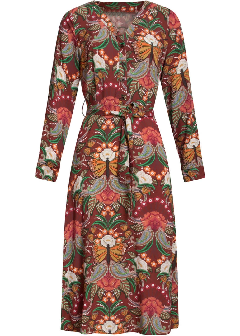 New In Smashed Lemon Butterfly Experience 70's A-Line Dress Multi