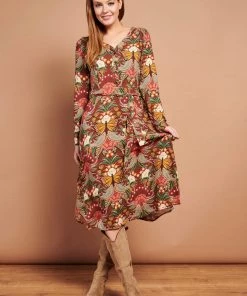 New In Smashed Lemon Butterfly Experience 70's A-Line Dress Multi