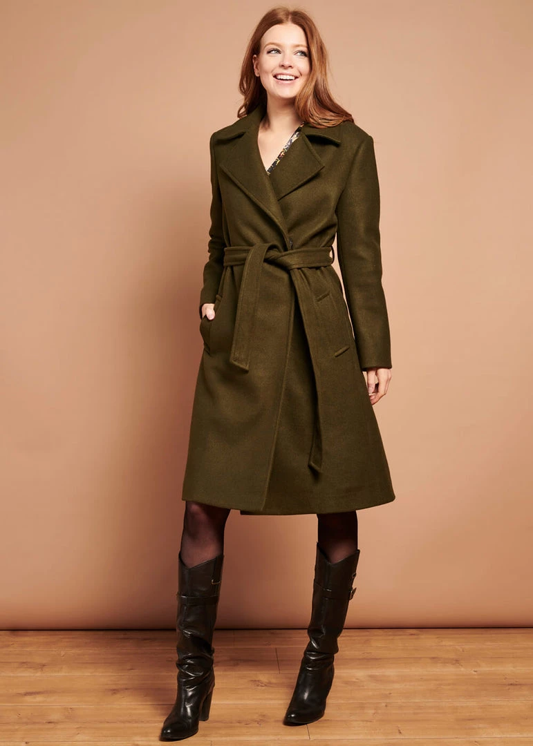 Smashed Lemon Fierce For Days 70's Coat Olive Green