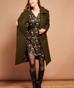 Smashed Lemon Fierce For Days 70's Coat Olive Green