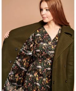 Smashed Lemon Fierce For Days 70's Coat Olive Green