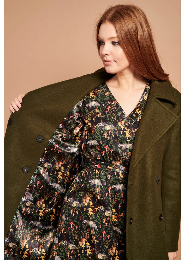 Smashed Lemon Fierce For Days 70's Coat Olive Green