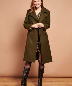 Smashed Lemon Fierce For Days 70's Coat Olive Green