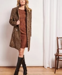 Smashed Lemon Forest Colours 60's Coat Brown New In