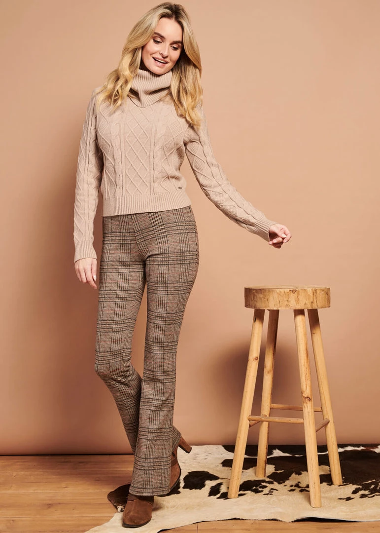 New In Smashed Lemon Model My Houndstooth 60's Trosuers Beige