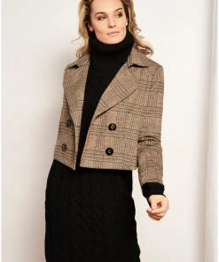 Smashed Lemon Model My Houndstooth 60's Jacket Beige