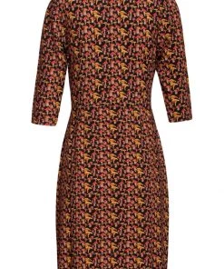 Smashed Lemon Mushroom 60's Pencil Dress Multi Black New In