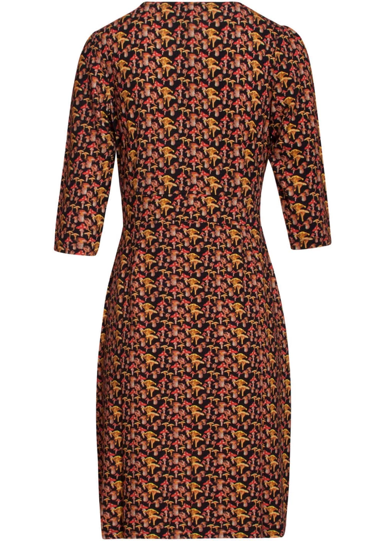 Smashed Lemon Mushroom 60's Pencil Dress Multi Black New In