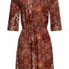 New In Smashed Lemon Inner Peace 60's A-Line Dress Brown