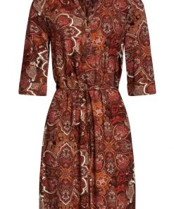 New In Smashed Lemon Inner Peace 60's A-Line Dress Brown