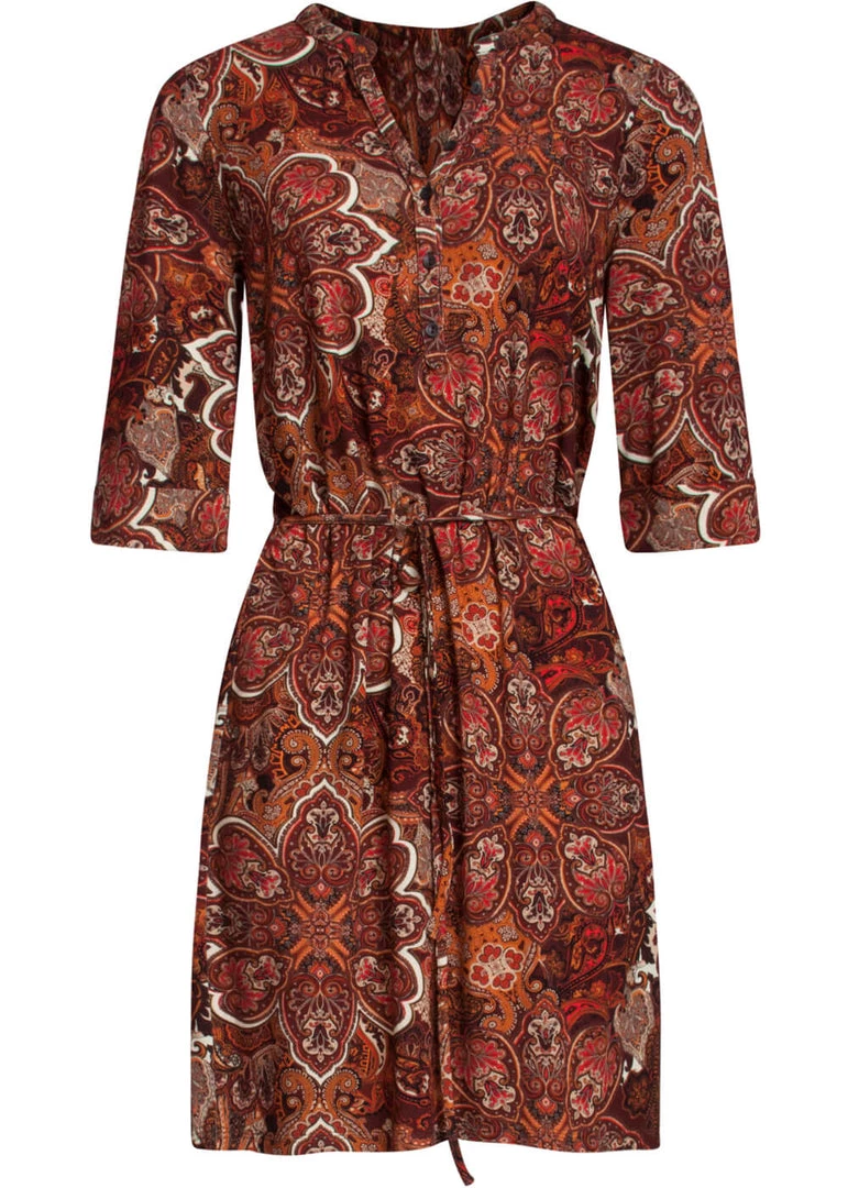 New In Smashed Lemon Inner Peace 60's A-Line Dress Brown
