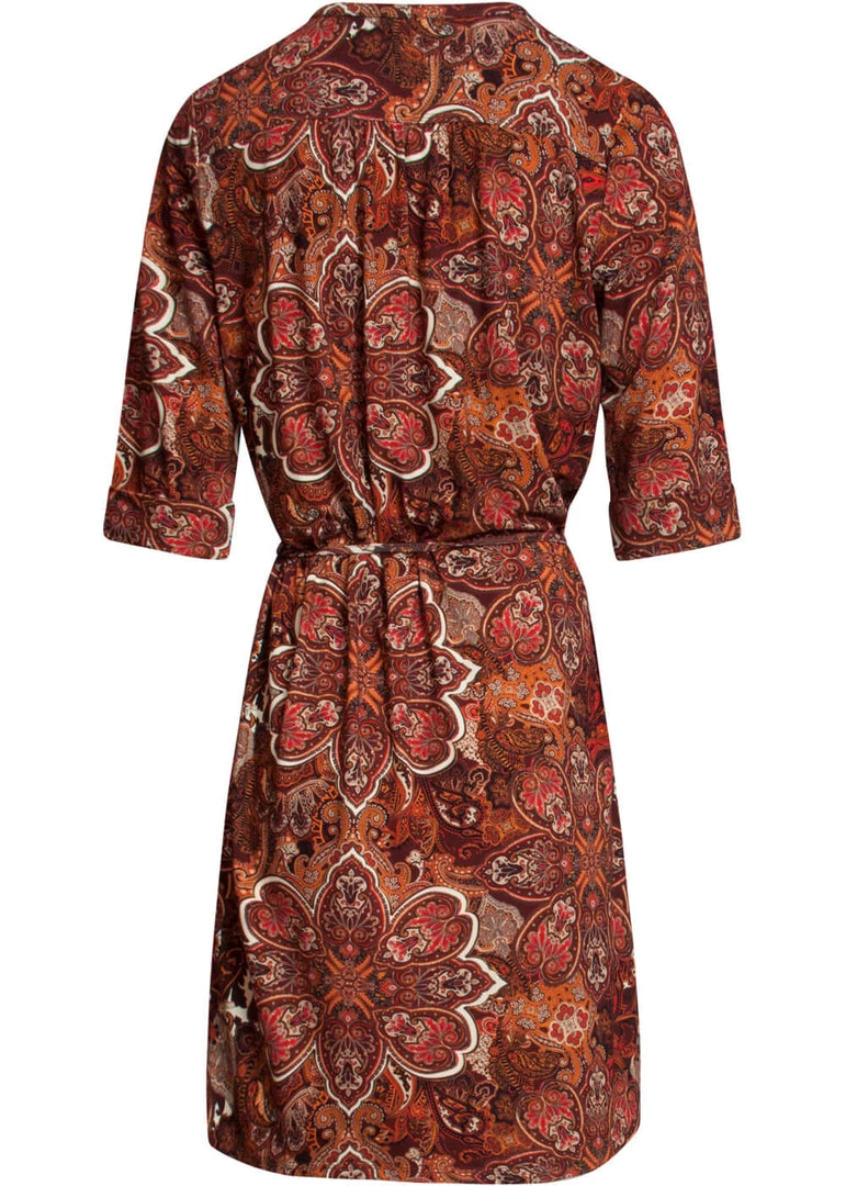 New In Smashed Lemon Inner Peace 60's A-Line Dress Brown