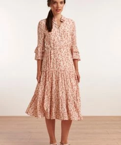 Smashed Lemon Sea Breeze Midi Dress White New In