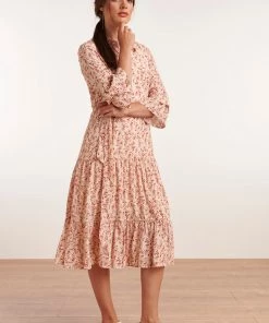 Smashed Lemon Sea Breeze Midi Dress White New In