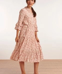 Smashed Lemon Sea Breeze Midi Dress White New In