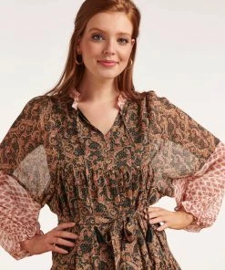 Smashed Lemon Exotic Bohemian 60's Dress Multi