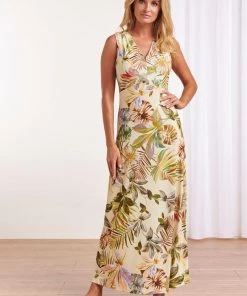 Smashed Lemon Easy Breezy 70's Maxi Dress Multi