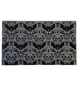Sourpuss Spooky Damask Doormat Black New In