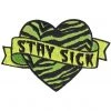 New In Sourpuss Stay Sick Heart Patch Green
