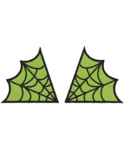 New In Sourpuss Spiderweb Collar Patch Set Green