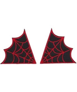 Sourpuss Spiderweb Collar Patch Set Red New In