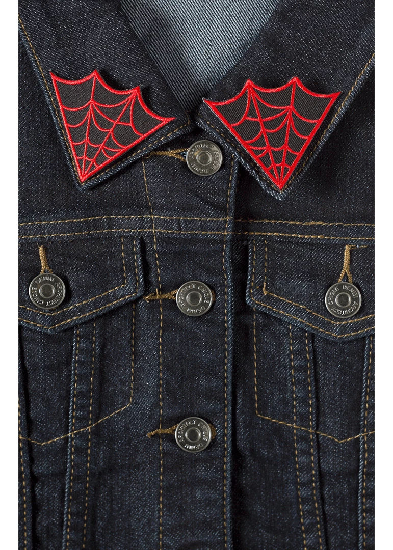 Sourpuss Spiderweb Collar Patch Set Red New In