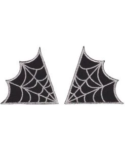 Sourpuss Spiderweb Collar Patch Set Silver