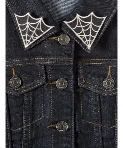 Sourpuss Spiderweb Collar Patch Set Silver