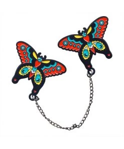 Sourpuss Butterfly Enamel Pin Set Multicolour