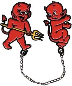 Sourpuss Hot Stuff Devils Enamel Pin Set Red New In