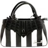 New In Sourpuss Locked Out Striped Bag Black White