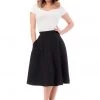 Steady Clothing High Waist Thrills 50's Swing Skirt Black