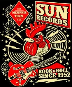 Steady Clothing Mens Sun Records Hop T-Shirt Black New In