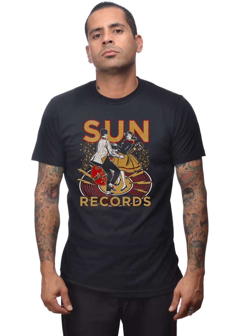 Steady Clothing Mens Sun Records Lindy Hop T-Shirt Black