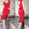 Stop Staring! Love 50's Pencil Dress Red