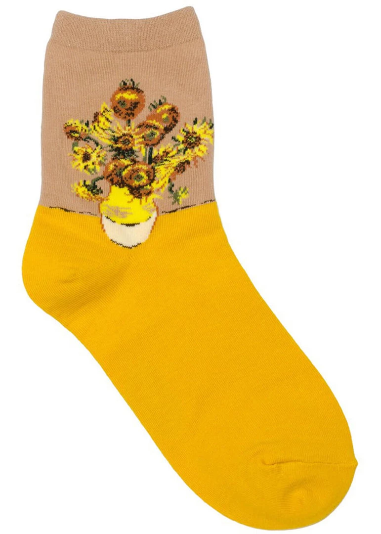 Succubus Art Van Gogh Sunflower Socks Yellow New In
