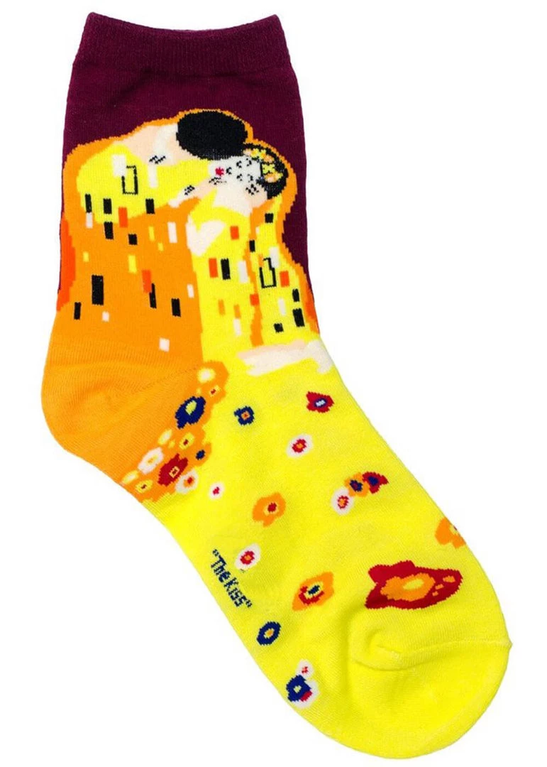 Succubus Art Klimt The Kiss Socks Yellow New In