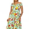 Succubus Suzie Floral 50's Swing Dress Mint New In
