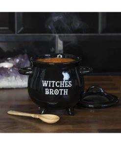 Succubus Witches Broth Cauldron Tureen With Spoon Black New In
