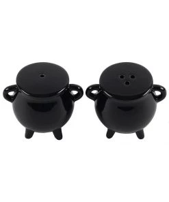 Succubus Cauldron Pepper & Salt Shakers Black