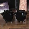 Succubus Cauldron Pepper & Salt Shakers Black