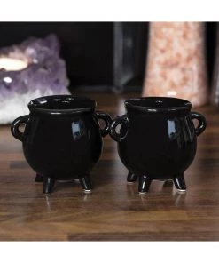 Succubus Cauldron Pepper & Salt Shakers Black