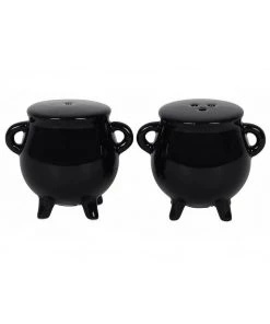 Succubus Cauldron Pepper & Salt Shakers Black