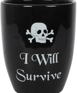 Succubus I Will Survive Gothic Planter Black