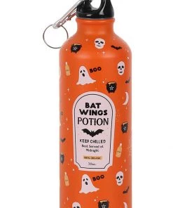 Succubus Halloween Bat Wings Potion Metal Waterbottle Orange
