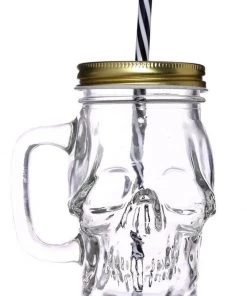 Succubus Gifts Skull Drinkingjar With Lid And Straw